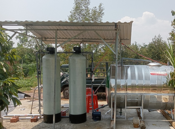 Lắp đặt thực tế hệ thống lọc nước nông nghiệp 2 cột composite 1865