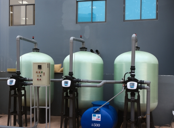 Hình thực tế hệ thống lọc sử dụng cột lọc composite 6386