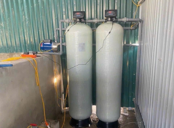 Lắp cột 844 lọc nước sau máy bơm nước