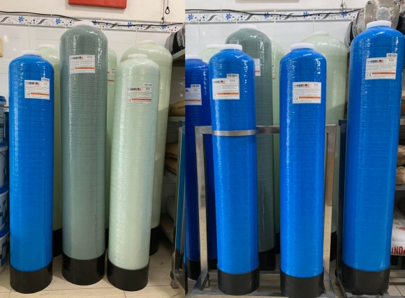 Hình ảnh thực tế các cột lọc composite 948 tại kho của VITEKO