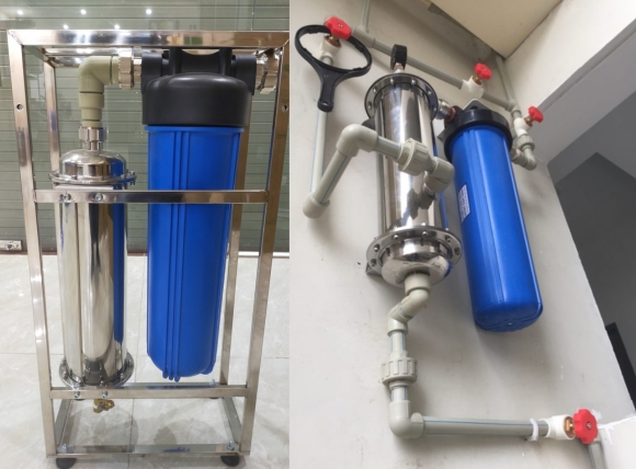 Lắp đặt thực tế màng siêu lọc UF gia đình UF-1000L vỏ inox tại VITEKO