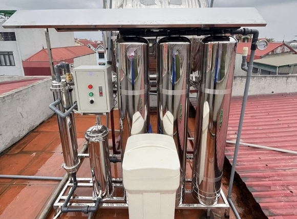 Hệ thống cột lọc inox D250 lọc nước nhiễm phèn - Lắp đặt thực tế tại VITEKO