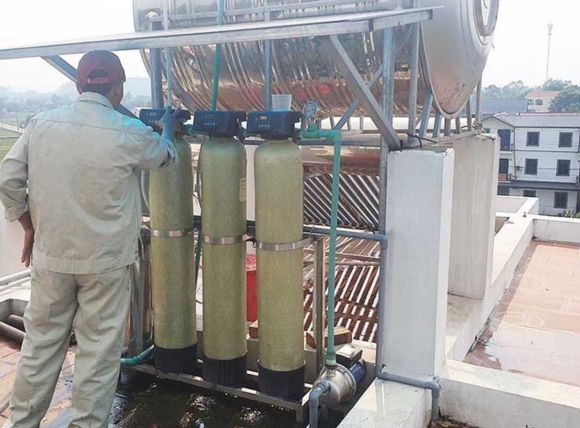 bộ lọc và xử lý nguồn nước giếng nhiễm sắt, vôi VTK-G03A thực tế
