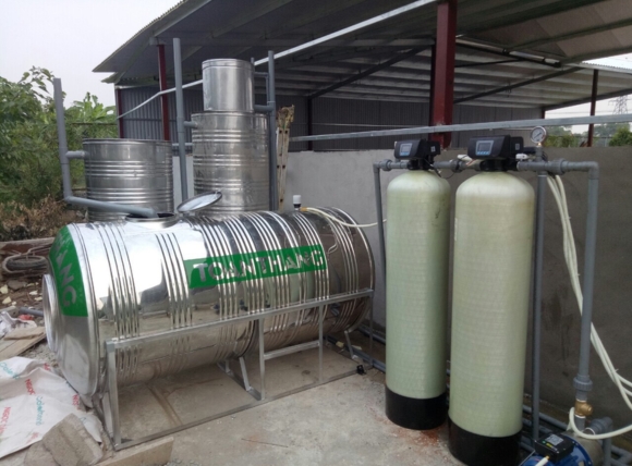 Bộ lọc nước đầu nguồn dùng cho nước giếng khoan - Lắp đặt thực tế tại VITEKO
