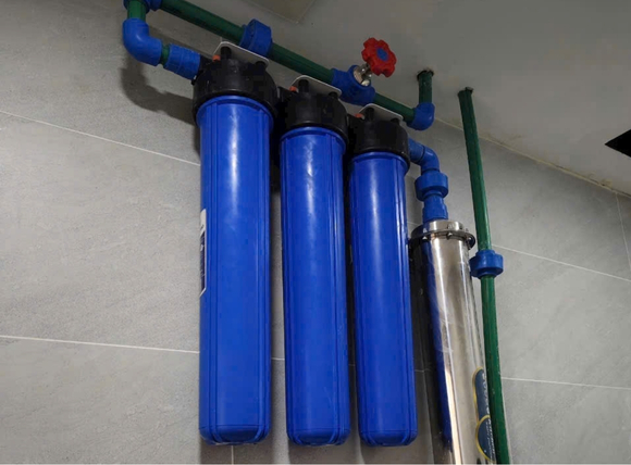 Bộ lọc nước đầu nguồn dùng cho nước máy - Lắp đặt thực tế tại VITEKO