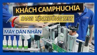 Máy Dán Nhãn Tự Động - Set Thông Số & Test Thực Tế Cho Khách Campuchia